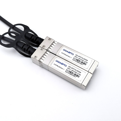 Czarny miedziany kabel bezpośredniego podłączenia z złotym złączem