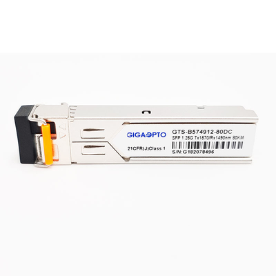 Moduł nadawczo-odbiorczy 1000BASE-BX 1,25G BiDi SFP TX1570nm/RX1490nm 80km LC SMF DOM