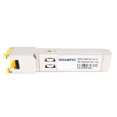 Jednomodowy optyczny moduł nadawczo-odbiorczy SFP 1000 Mb / s 1000BASE T Miedziany RJ-45 100m Przemysłowy