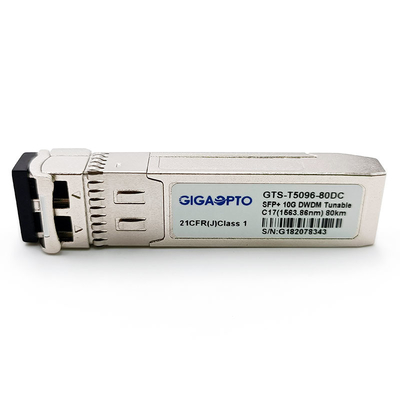 Przestrajalny 50GHz Step 10G DWDM C-band SFP+ SMF Transceiver 80km 1563,86nm-1528,77nm LC DOM