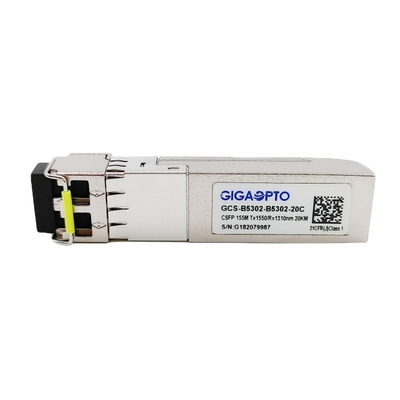 Kompaktowy dwukierunkowy transceiver optyczny SFP 100 Mb / s TX1550nm RX1310nm LC 20 km DOM