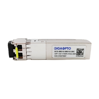 Podwójny 1.25G BIDI CSFP Transceiver LX TX1550nm RX1310nm SMF 20km Moduł Sfp Single Fibre