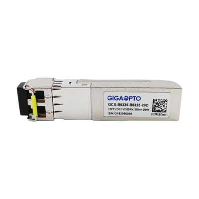 Kompaktowy SFP 2,5 Gb/s Podwójny transceiver BIDI Tx 1310nm Rx 1550nm LC 20km DOM