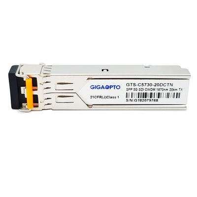 3Gbps DVI Video SFP Transceiver CWDM Pojedynczy nadajnik Non MSA 1270nm 1610nm 20km SMF LC DDM