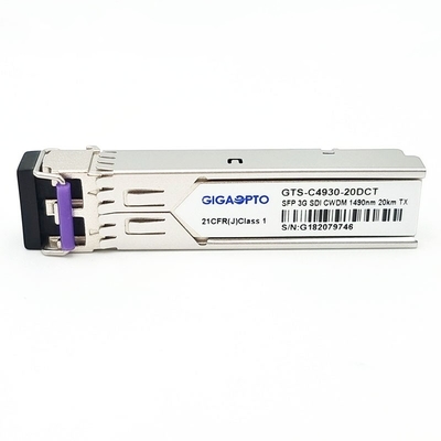 3Gbps DVI Video SFP Transceiver CWDM Pojedynczy nadajnik MSA 1270nm-1610nm 20km SMF LC DDM