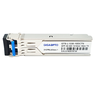 Non MSA 3G SDI SFP Tx 1310nm 10 km Wzory patologiczne wideo Pojedynczy moduł nadajnika DDM dla SD / HD / 3G SDI