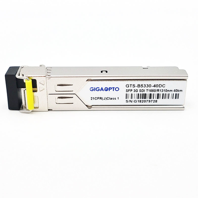 3 Gb/s MSA SMPTE SFP BiDi TX1550nm RX1310nm 40 km moduł nadajnika-odbiornika dla SD/HD/3G-SDI LC SMF DDM