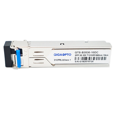 3Gbps MSA Digital Video SFP BiDi 1310nm TX 1550nm RX 10km Moduł nadawczo-odbiorczy dla SD / HD / 3G-SDI