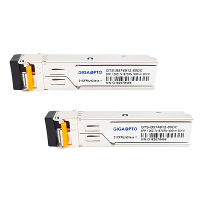 TX1570nm / RX1490nm Gigabitowy transceiver światłowodowy 80 km LC dla SMF GLC-BX80-D